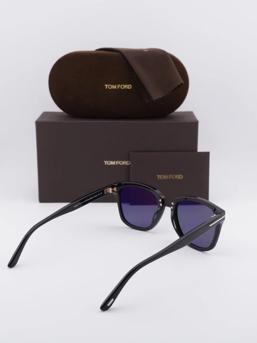 Tom Ford Graydon FT1213 01D Square Sunglasses - Shiny Black\ Smoke Polarized